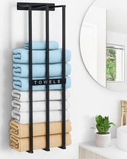 Bathroom Towel Storage New Upgrade 3 Bar Wall Towel Rack for Rolled Towels To...