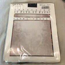 1980s Berkshire QUEEN Size 1x-2x SANDALFOOT PANTYHOSE Style No. 4413 Navy Blue