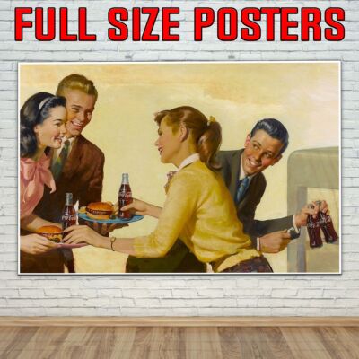 Coca Cola Harry Anderson Teenager Party Werbung Poster wie A1 - 36''x24''
