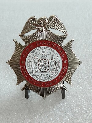 3'' × 2.5'' New York Fire Marshal Cosplay Metal Badge