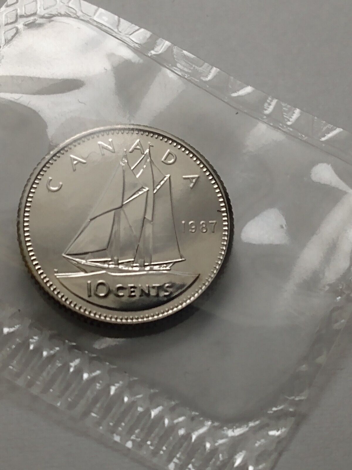 1987 "CANADA 10 CENTS DIME ""PROOF-LIKE SEALED COIN"" UNCIRCULATED"