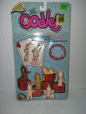 Vintage LJN Oodles Dolls 7 - 12 Coochy Coodles Figures w/Cards & Bracelet NIP
