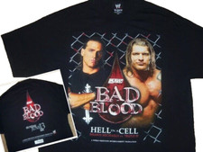 VTG 00's BAD BLOOD SHAWN MICHAELS VS TRIPLE H 2004 RAW WWE WRESTLING SHIRT XL