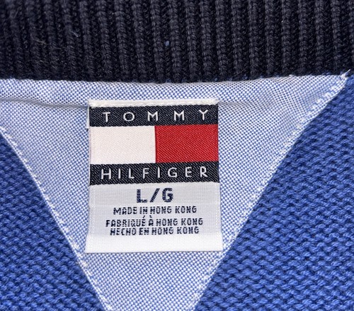 Tommy Hilfiger Sweater Boy’s Crew Neck Thermal Pullover Cotton Size Large Blue - Picture 5 of 8