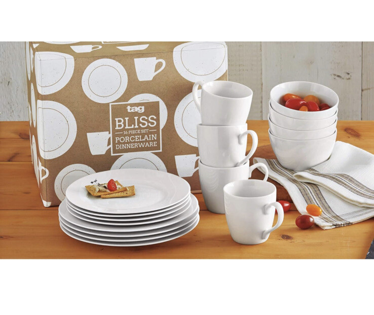 Fitz Everyday Vitrified Porcelain Dinnerware Bliss 16-Piece