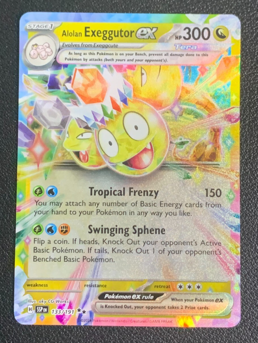 Alolan Exeggutor ex 133/191 Surging Sparks Double Rare Holo Pokemon TCG Card NM