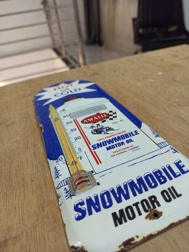 Vintage Type AMALIE snowmobile Thermometer Plate merchandise advertising Store - Picture 3 of 19