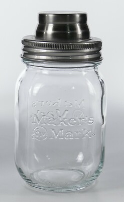 Makers Mark Whisky Glas mit Schraubverschluss Deckel Cocktail Shaker Relief 8487