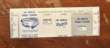 1980 LA DODGERS v HOUSTON ASTROS PLAYOFF FULL GAME TICKET  ~ ASTROS 1ST PLAYOFF