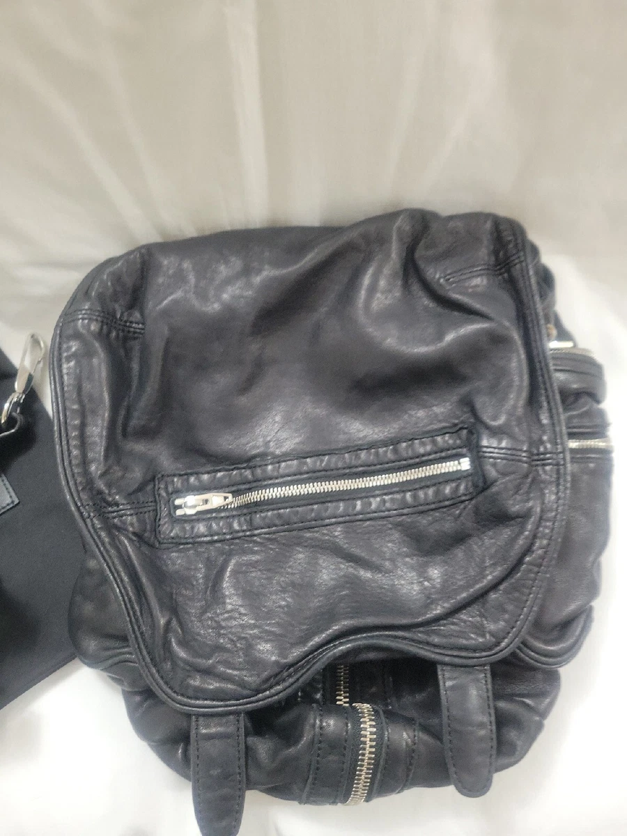 ALEXANDER WANG Lambskin Marti Backpack Bag Washed Black Rhodium