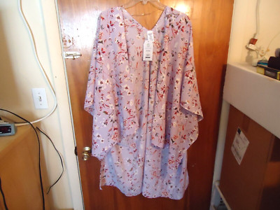 '' NWT '' Time And True One Size Lavender Multi Color Floral Kimono '' GREAT GIFT ''