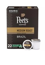 Peet's Coffee Single Origin Brazil Premium Medium Roast K-Cup Pods, 22 Count