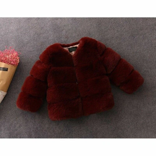 NEW Kids Faux Fur Baby Thick Parka Girl Warm Coat Jacket Coat Outerwear Children - Picture 13 of 40