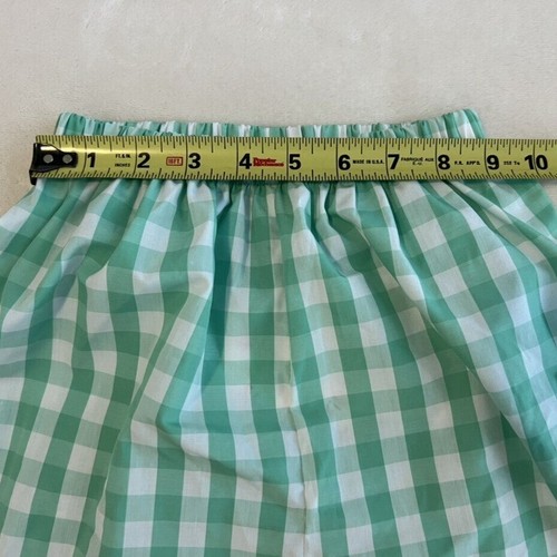 Shrimp Grits Kids Gingham Skirt Girls Green White Pull On Wide Leg Size 7 - Picture 5 of 6