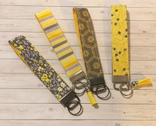 Yellow Series 1 - Fabric Wristlet Key Fob/Keychain/