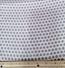 Beige with Grey Circle Around a Light Grey Polka Dot Cotton Fabric
