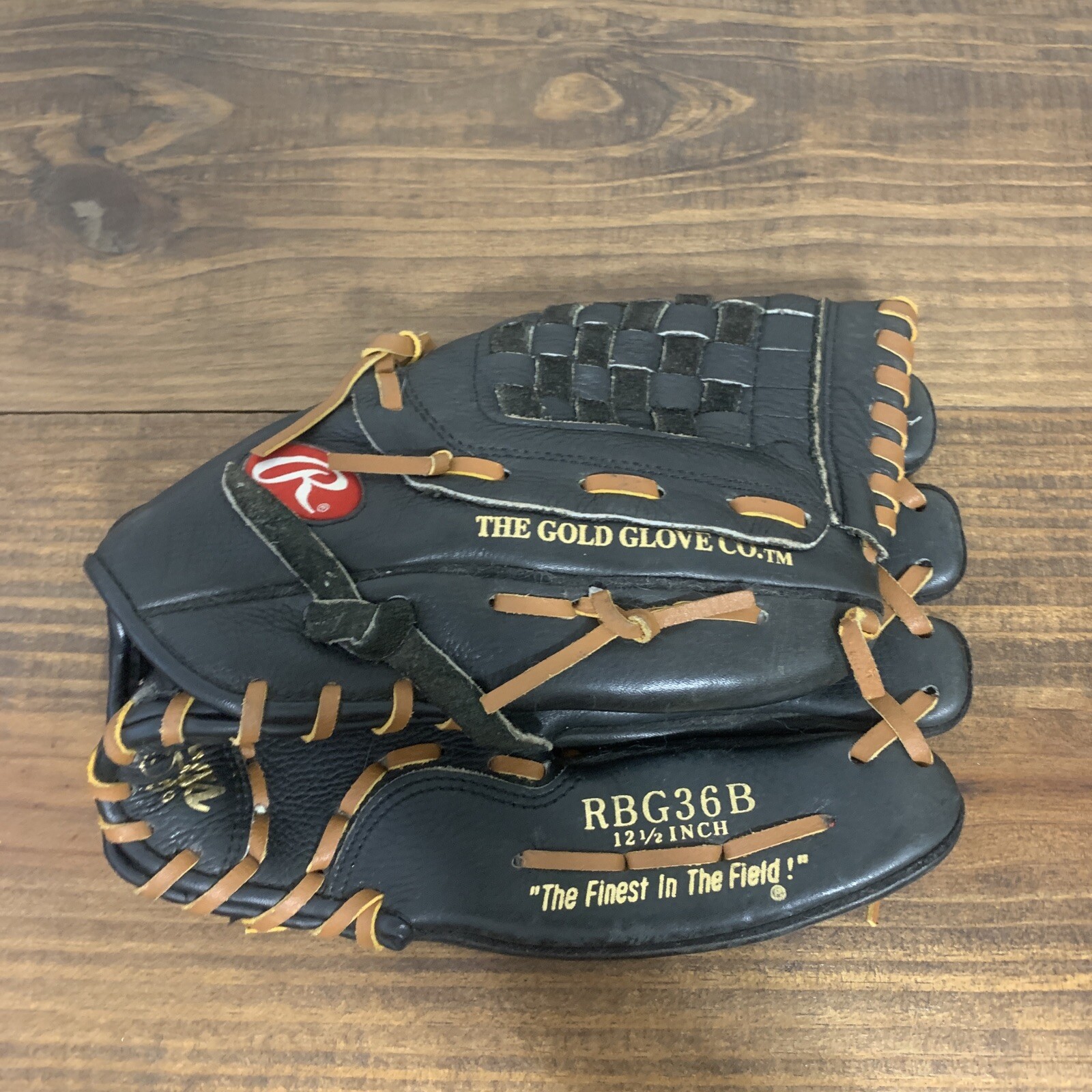 Rawlings Fastback Baseball Glove 12.5” Full Grain Leather RGB36B Black ...