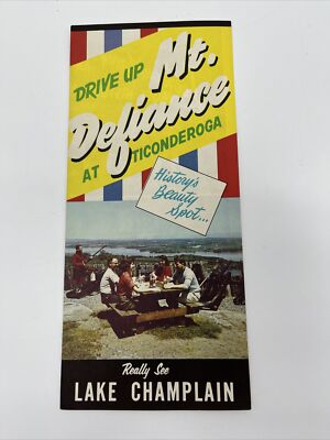 Mt Defiance Ticonderoga Adirondacks NY New York Brochure Lake Champlain 1960s