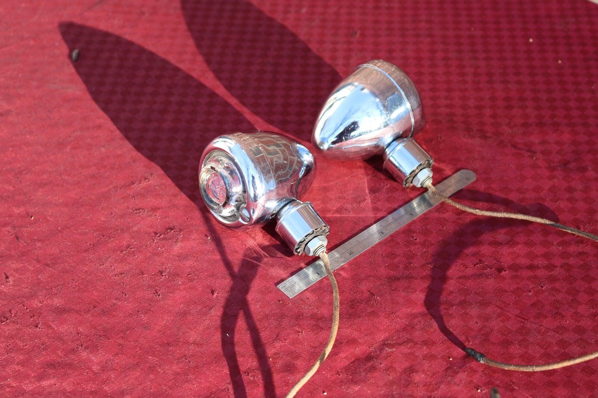 VINTAGE GUIDE R8-15-1 BACKUP MARKER CHROME LIGHTS STREET ROD