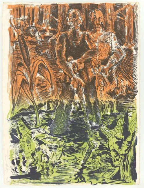 Jörg Immendorff handsigniert nummeriert große Farblithografie auf Arches-Velin - Bild 2 von 2