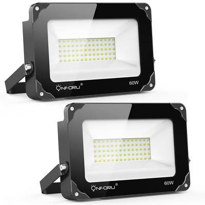 Onforu 2 Pack 50W LED Flood Light, 4500lm Super Bright Security Lights, 6500K