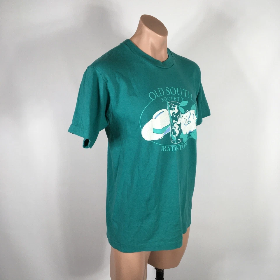 OLD SOUTH SOCIETY Bradenton Screen Stars Best puffy Teal Grande Anos 80/90 Vintage - Imagem 4 de 4