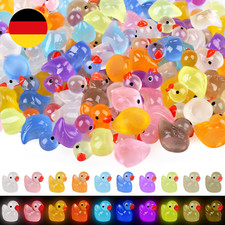 100 Stück Leuchtende Mini Enten, 10 Farben - Kleine Ducks für DIY Micro Landscha
