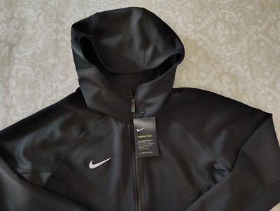 Nike Therma Flex Dri-Fit Basketball Black Hooded Hoodie Showtime Full Zip  Jacket