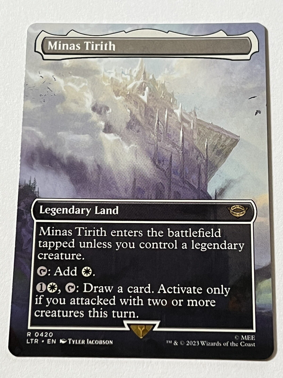 MTG Minas Tirith *BORDERLESS FOIL* The Lord of the Rings 420 Pack Fresh