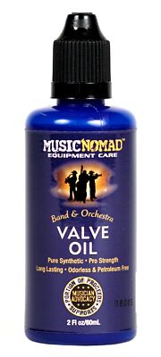MUSIC NOMAD Valve Oil (MN703) - Pure Synthetic Pro Strength Formula, 60 ml (2 oz