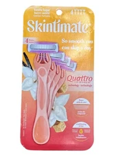 (2 Pk) Skintimate Quattro Women Razors - Vanilla Sugar Scented, 8 Razors Total