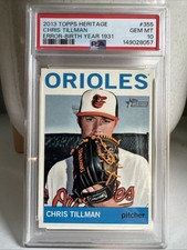 2013 Topps Heritage CHRIS TILLMAN Error SSP #355 PSA 10 Birth Year 1931 Pop 1