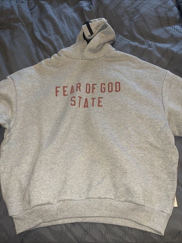 Felpa con cappuccio "Dark Heather" Fear Of God State Essentials nuova con etichette 2024 taglia XXS