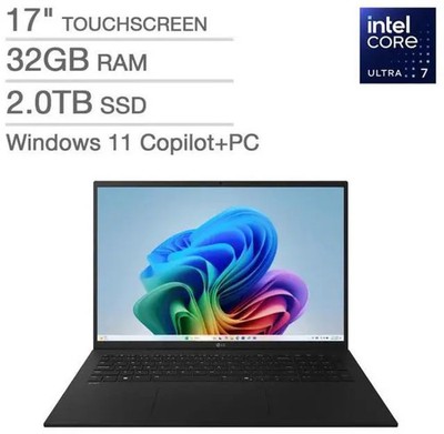 LG Gram Copilot+ Core Ultra 7 258V 32GB RAM 2TB M.2 SSD 17.0 in Touch W11 Home