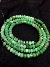 Natural Chrysoprase Smooth Rondelle Beads 19 Inch Strand 5mm Gemstone Beads.