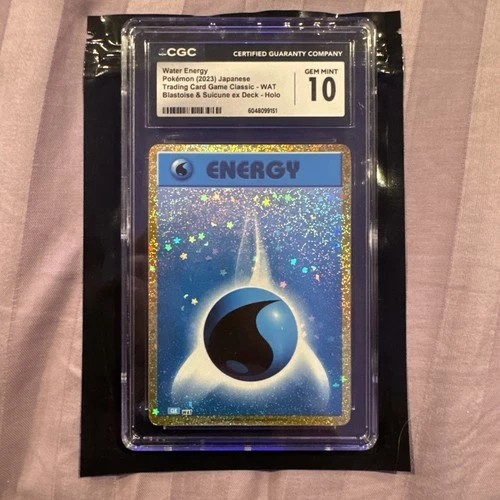 CGC 10 Gem Mint Japanese Water Energy Holo CLK Blastoise & Suicune Deck Pokemon