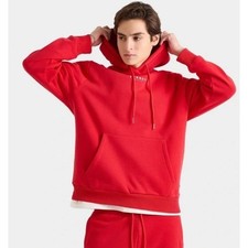 Sonneti London Hoodie Mens Red Pullover Embroidered Logo Streetwear Sweatshirt