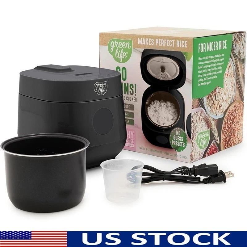 4 Cup Rice Cooker One-Touch Cooking Smart Fuzzy Logic Nonstick Dishwasher Safe