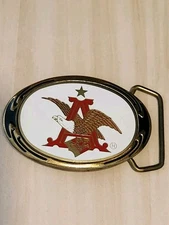 Vtg. 1986~Anheuser Busch~Budweiser~Eagle~Belt Buckle~Rare White Background~NAP