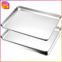 Backblech Edelstahl 2Er Set Rechteckig 40X30X2,5Cm Fettpfanne Backofen Servieren