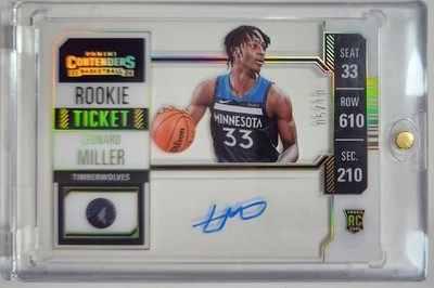 Leonard Miller Gold Acetate Auto RC #/10,  Contenders  Bulls Wolves 