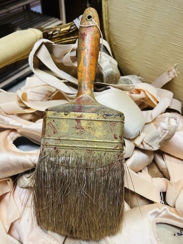 Vintage Antique Horse Hair Paint Brush Art Class Old French Farmhouse Decor