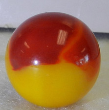 20051m Harder to Find Bright Orange and Red Akro Agate Patch Marble .63 In Mint