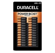 Duracell Coppertop Alkaline-Manganese Dioxide AA Battery, 1.5V, Pack of 48 