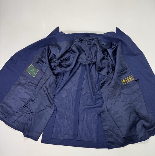 "Abrigo deportivo CAVOUR Loro Piana azul pata de gallo blazer 38"" pecho doble pecho" - Imagen 3 de 13