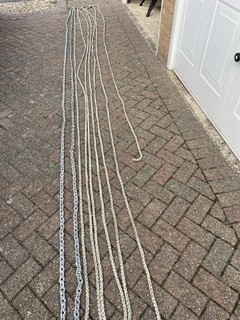 10m Of Galvanised 5/16 Inch Chain With 33m Of 12mm Anchor Line.
