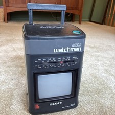Sony Mega Watchman FD-510 Portable TV FM/AM Radio Vintage TESTED WORKING