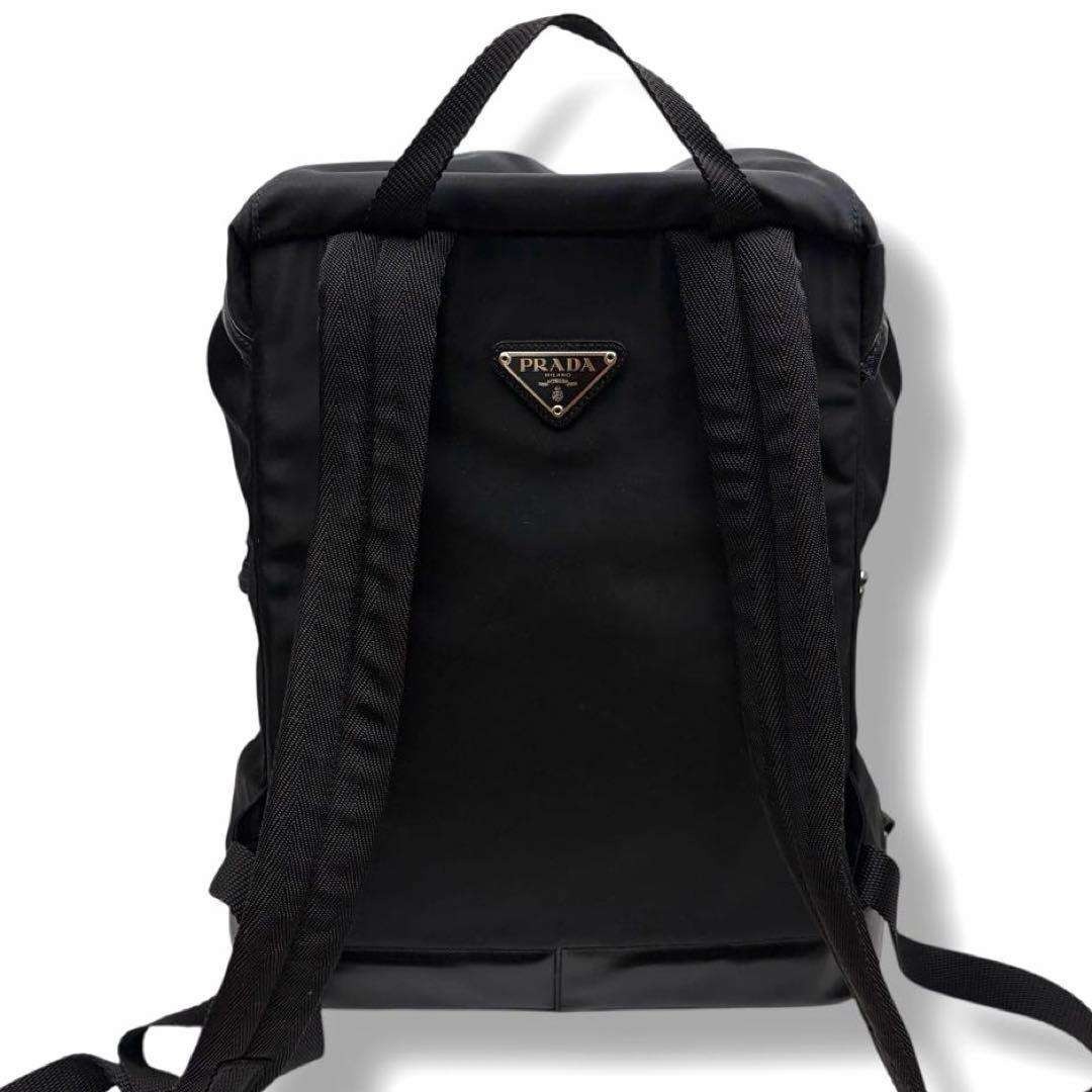 PRADA Backpack Nylon Triangular Logo Black - image 6