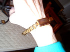 VTG. R.L. GRIFFITH CO. BEIGE/TAN MOTHER OF PEARL/GOLDTONE BRACELET/EARRINGS — photo 8