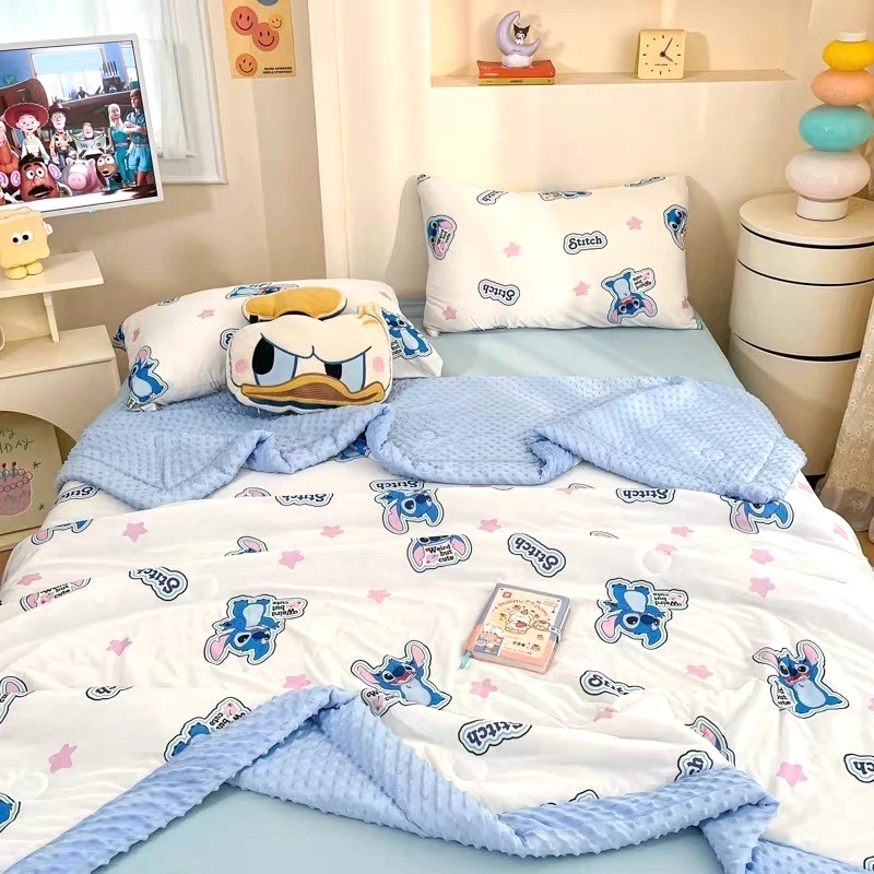 Disney Stitch Full/Queen Comforter Brushed Milk Silk Dimple Dot AOP Soft Quilt - Image 2 of 4